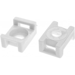 Площадка для хомута-стяжки усиленная Starfix 16х23 мм (белая, 50 шт в уп.)