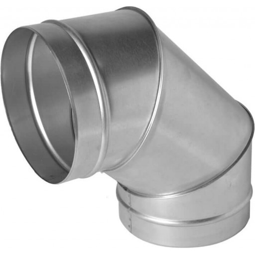 Отвод 90° круглый оцинкованный Ø100