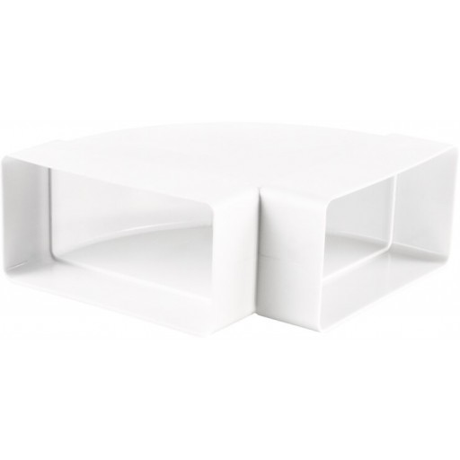 Колено горизонтальное 90° пластиковое для прямоугольных воздуховодов 55х110 (5251)